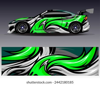 Diseño de envoltura de coche vector.Graphic diseños de fondo de carreras de rayas abstractas para vehículos, rallyes, carreras, aventuras y carreras de coches de librea