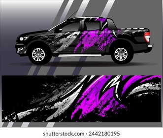 Car wrap design vector.Graphic abstract stripe racing background designs for vehicle, rally, race, adventure and car racing livery