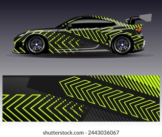 Car wrap design vector.Graphic abstract stripe racing background designs for vehicle, rally, race, adventure and car racing livery