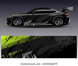 Diseño de envoltura de coche vector.Graphic diseños de fondo de carreras de rayas abstractas para vehículos, rallyes, carreras, aventuras y carreras de coches de librea