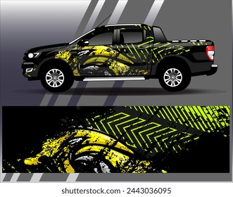 Car wrap design vector.Graphic abstract stripe racing background designs for vehicle, rally, race, adventure and car racing livery