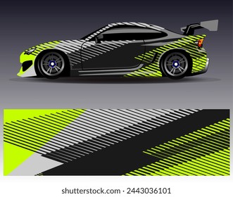 Diseño de envoltura de coche vector.Graphic diseños de fondo de carreras de rayas abstractas para vehículos, rallyes, carreras, aventuras y carreras de coches de librea