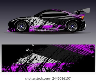 Diseño de envoltura de coche vector.Graphic diseños de fondo de carreras de rayas abstractas para vehículos, rallyes, carreras, aventuras y carreras de coches de librea