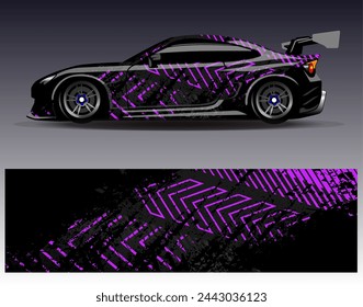 Car wrap design vector.Graphic abstract stripe racing background designs for vehicle, rally, race, adventure and car racing livery