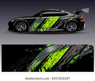 Diseño de envoltura de coches Vector.Graphic diseños de fondo de carreras de rayas abstractas para vehículos, rallyes, carreras, aventuras y carreras de coches livery