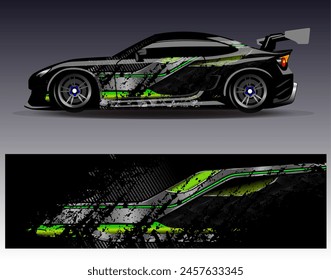 Car wrap design vector.Graphic abstract stripe racing background designs for vehicle, rally, race, adventure and car racing livery