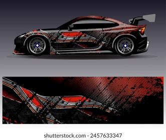 Autoverpackung Design Vektorgrafik.Graphic abstrakte Streifen Rennen Hintergrund Designs für Fahrzeug, Rallye, Rennen, Abenteuer und Auto-Rennen Lackierung