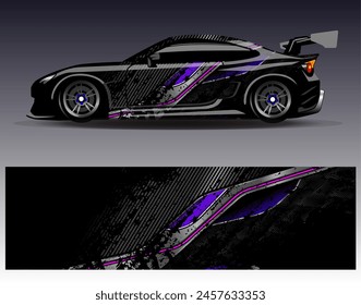 Car wrap design vector.Graphic abstract stripe racing background designs for vehicle, rally, race, adventure and car racing livery