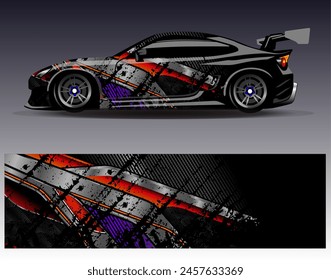 Autoverpackung Design Vektorgrafik.Graphic abstrakte Streifen Rennen Hintergrund Designs für Fahrzeug, Rallye, Rennen, Abenteuer und Auto-Rennen Lackierung