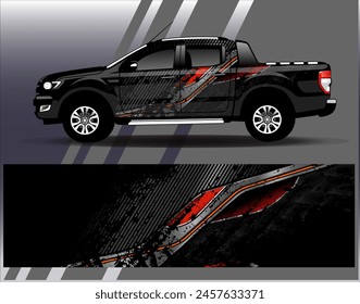 Diseño de envoltura de coches Vector.Graphic diseños de fondo de carreras de rayas abstractas para vehículos, rallyes, carreras, aventuras y carreras de coches livery