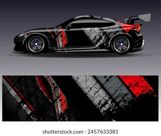 Diseño de envoltura de coches Vector.Graphic diseños de fondo de carreras de rayas abstractas para vehículos, rallyes, carreras, aventuras y carreras de coches livery