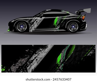 Diseño de envoltura de coches Vector.Graphic diseños de fondo de carreras de rayas abstractas para vehículos, rallyes, carreras, aventuras y carreras de coches livery