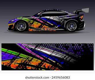 Autoverpackung Design Vektorgrafik.Graphic abstrakte Streifen Rennen Hintergrund Designs für Fahrzeug, Rallye, Rennen, Abenteuer und Auto-Rennen Lackierung