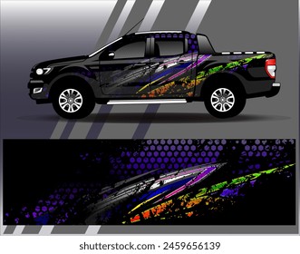 Diseño de envoltura de coches Vector.Graphic diseños de fondo de carreras de rayas abstractas para vehículos, rallyes, carreras, aventuras y carreras de coches livery