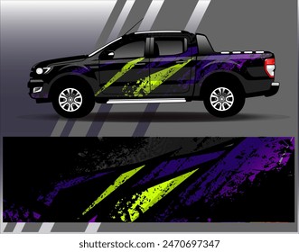 Diseño de envoltura de coches Vector.Graphic diseños de fondo de carreras de rayas abstractas para vehículos, rallyes, carreras, aventuras y carreras de coches livery	