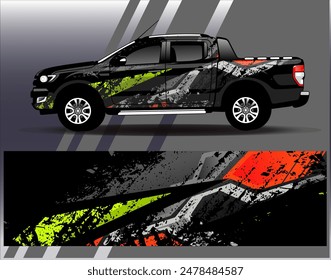 Diseño de envoltura de coches Vector.Graphic diseños de fondo de carreras de rayas abstractas para vehículos, rallyes, carreras, aventuras y carreras de coches livery	