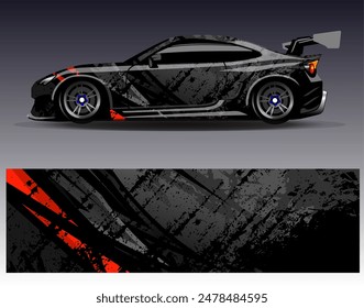 Diseño de envoltura de coches Vector.Graphic diseños de fondo de carreras de rayas abstractas para vehículos, rallyes, carreras, aventuras y carreras de coches livery	