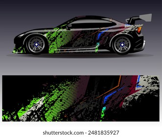 Diseño de envoltura de coches Vector.Graphic diseños de fondo de carreras de rayas abstractas para vehículos, rallyes, carreras, aventuras y carreras de coches livery	