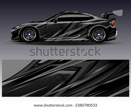 Car wrap design vector.Graphic abstract stripe racing background designs for vehicle, rally, race, adventure and car racing livery
