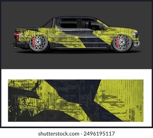 Car wrap design, vinyl sticker design concept or vehicle wrap design