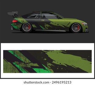 Car wrap design, vinyl sticker design concept or vehicle wrap design