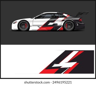 Car wrap design, vinyl sticker design concept or vehicle wrap design