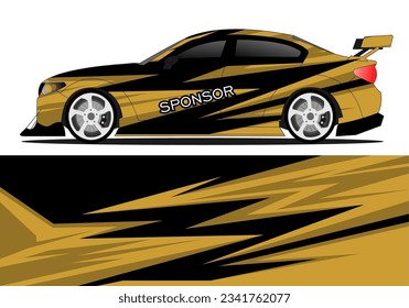 car wrap design with yellow and black color theme