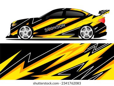 car wrap design with yellow and black color theme