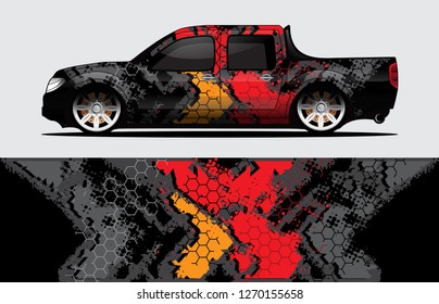 car wrap designs  for company with abstract grunge background for vehicle branding