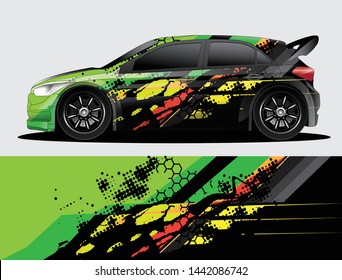 car wrap designs  for company with abstract grunge background for vehicle branding