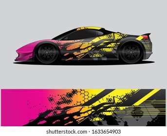 car wrap designs  for company with abstract grunge background for vehicle branding