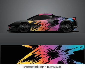 car wrap designs  for company with abstract grunge background for vehicle branding