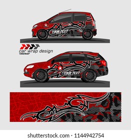 car wrap designs vector. abstract tribal with camouflage for vehicle vinyl sticker.