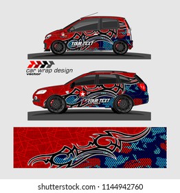 car wrap designs vector. abstract tribal with camouflage for vehicle vinyl sticker.
