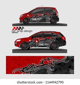 car wrap designs vector. abstract tribal with camouflage for vehicle vinyl sticker.