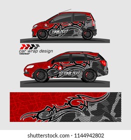 car wrap designs vector. abstract tribal with camouflage for vehicle vinyl sticker.