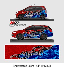 car wrap designs vector. abstract tribal with camouflage for vehicle vinyl sticker.