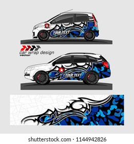 car wrap designs vector. abstract tribal with camouflage for vehicle vinyl sticker.