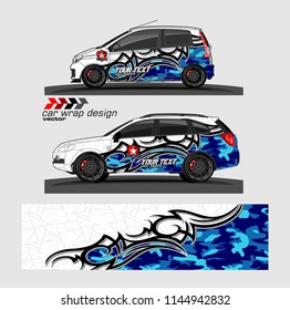 car wrap designs vector. abstract tribal with camouflage for vehicle vinyl sticker.