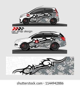 car wrap designs vector. abstract tribal with camouflage for vehicle vinyl sticker.