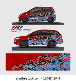 car wrap designs vector. abstract tribal with camouflage for vehicle vinyl sticker.