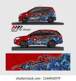 car wrap designs vector. abstract tribal with camouflage for vehicle vinyl sticker.