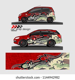 car wrap designs vector. abstract tribal with camouflage for vehicle vinyl sticker.