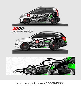 car wrap designs vector. abstract tribal with camouflage for vehicle vinyl sticker.