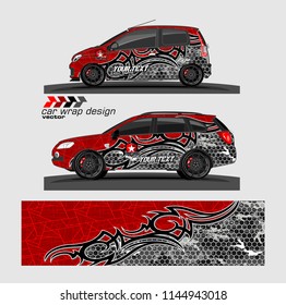 car wrap designs vector. abstract tribal with camouflage for vehicle vinyl sticker.