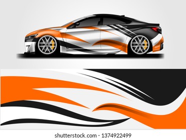 Car wrap designs vector . Background graphic . File ready to print and editable .