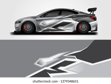 Car wrap designs vector . Background graphic . File ready to print and editable  . Eps 10