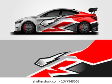 Car wrap designs vector . Background graphic . File ready to print and editable  . Eps 10