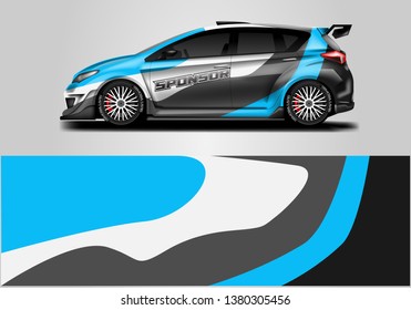 Car wrap designs vector . Background graphic . File ready to print and editable . Eps 10