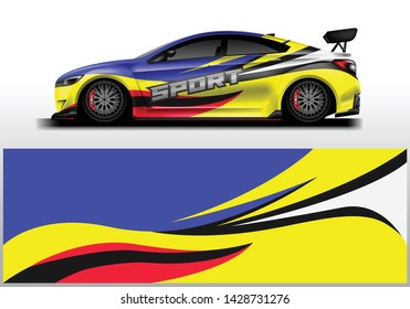 Car wrap designs vector . Background graphic . File ready to print and editable . Eps 10